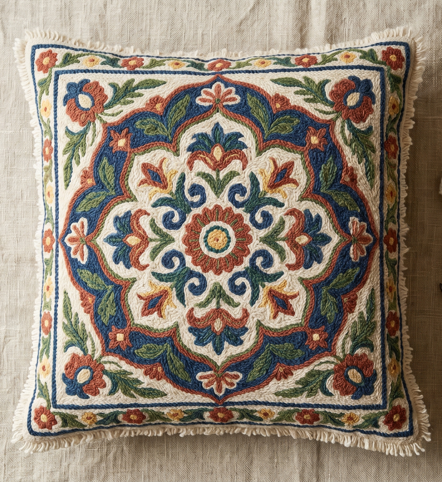 Handcrafted Kashmiri Cushion Cover